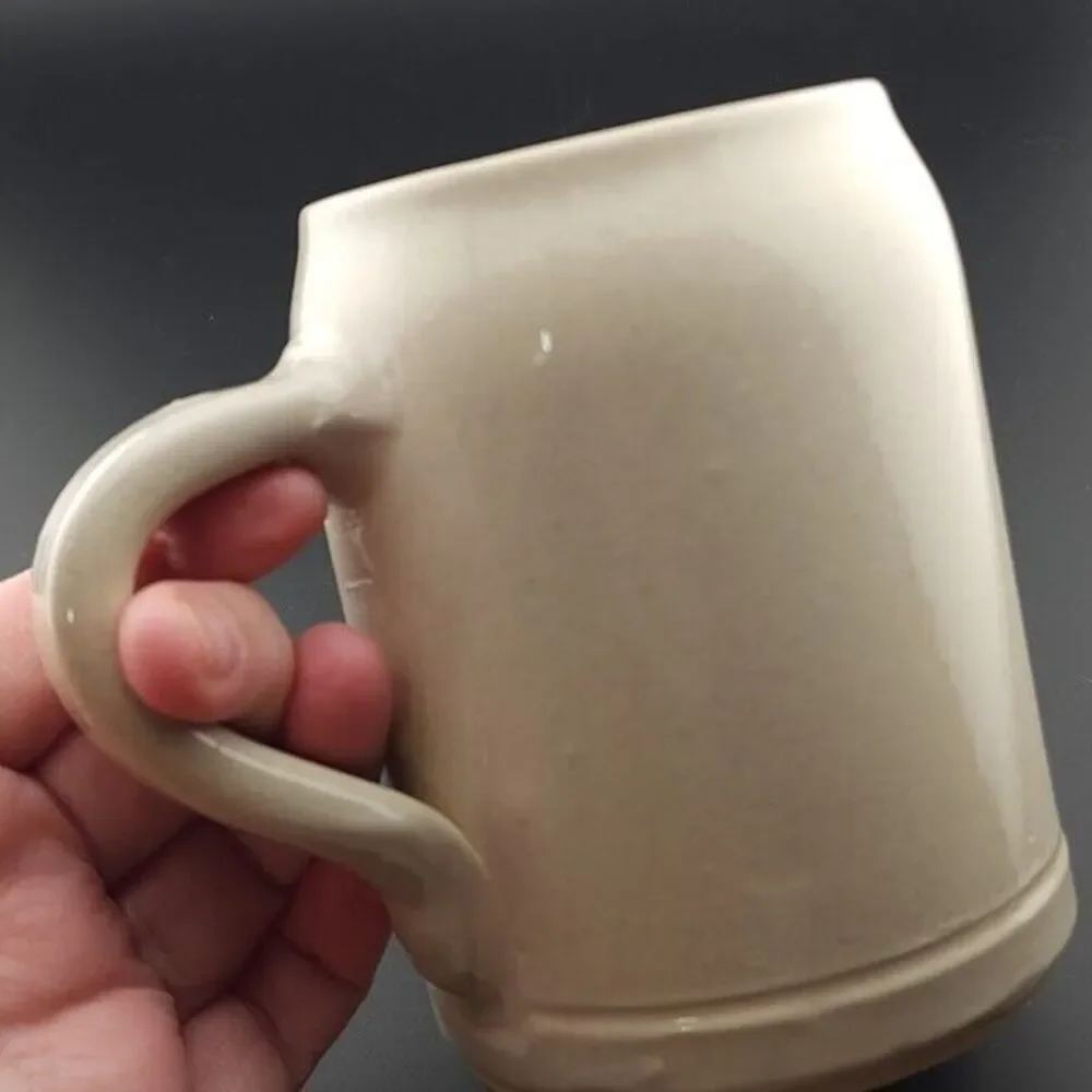 Vintage Beer Stein KUF Pottery Mug West Germany 5 inches tall 0.5 Liters 16.9 oz
